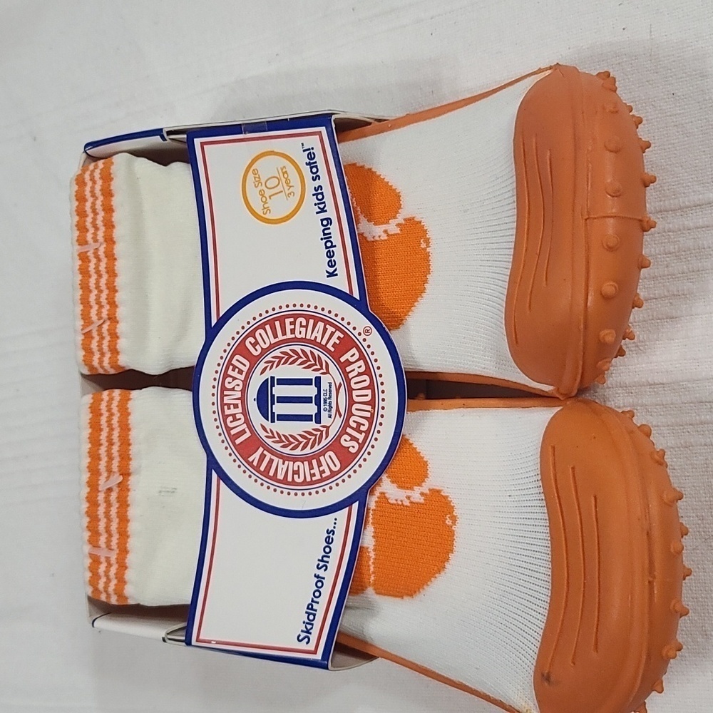 Skidders TODDLERS Skid-proof‎ Sock Shoes CLEMSON University Sz 10 NEW